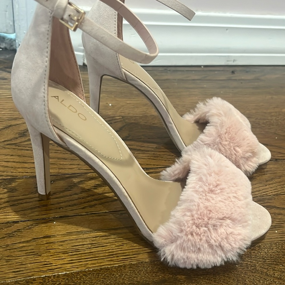 Light pink, Aldo fur heels. Size 7.5 woman